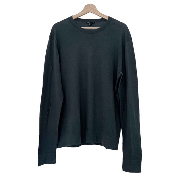 Theory Men’s Cashmere Cotton Blend Lightweight Sweater Teal Grey Size XL - Picture 1 of 6